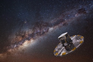 Gaia Telescope in front of the Milky Way